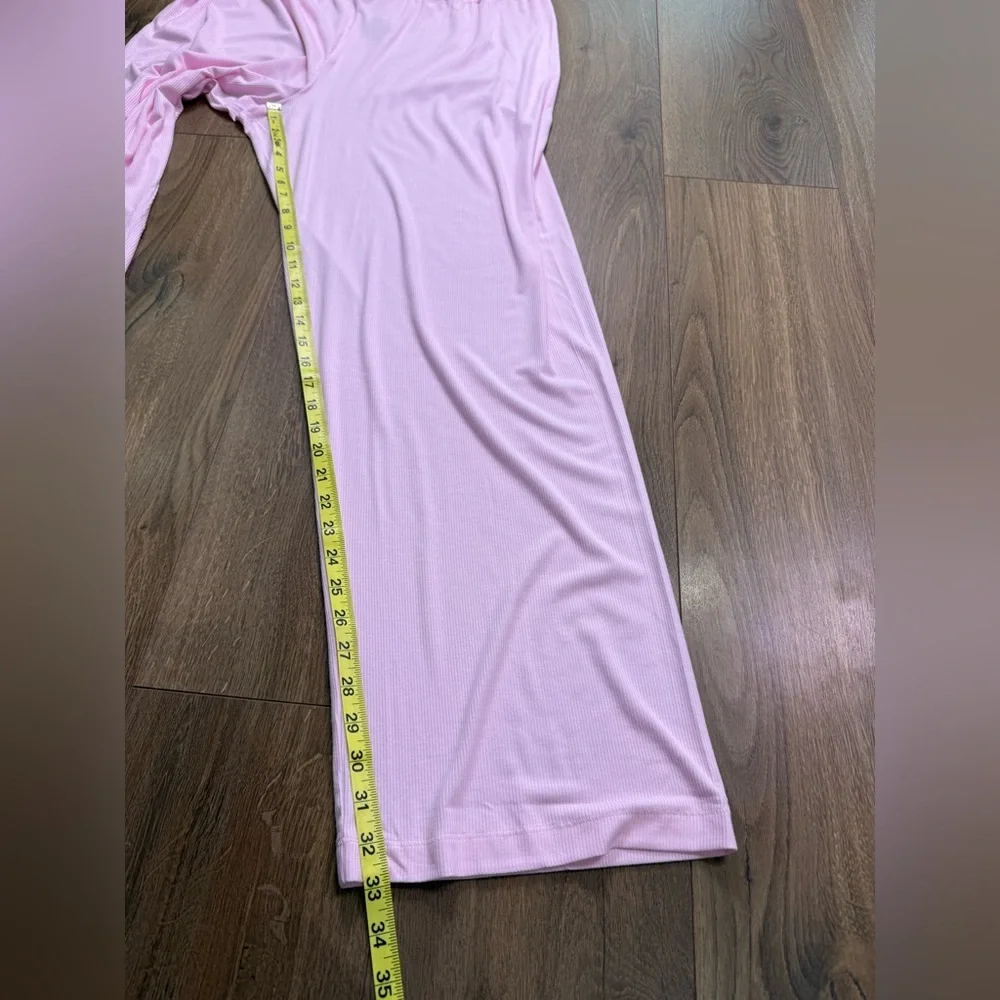 NWT Skims Soft Lounge Rib Sleep Pajama Set Pink Cherry Blossom Size 2X - Picture 16 of 16